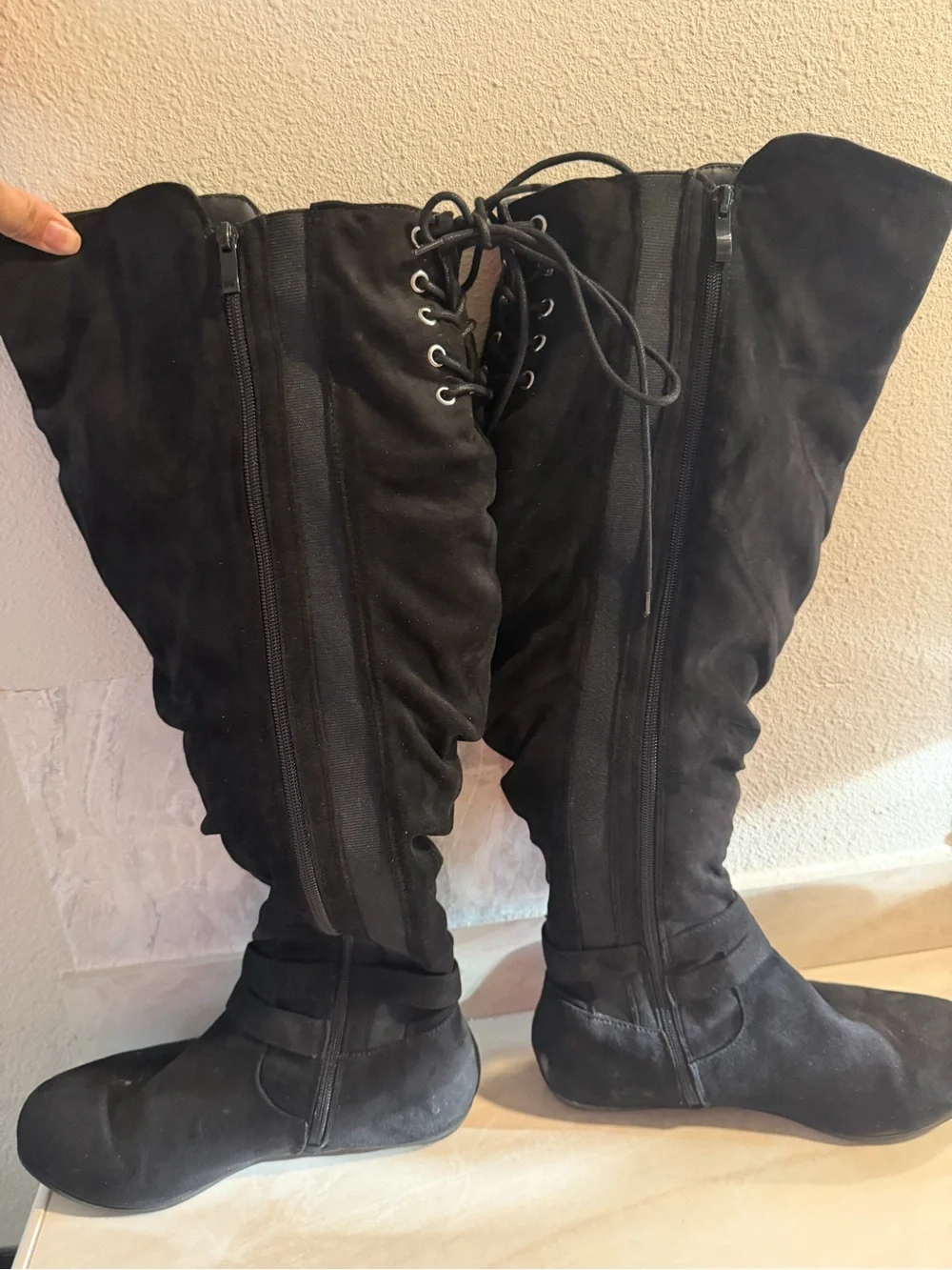 torrid Black Over-the-Knee Slouch Boots with Buckle